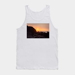 Orange Sunset Over A Rocky Beach Tank Top